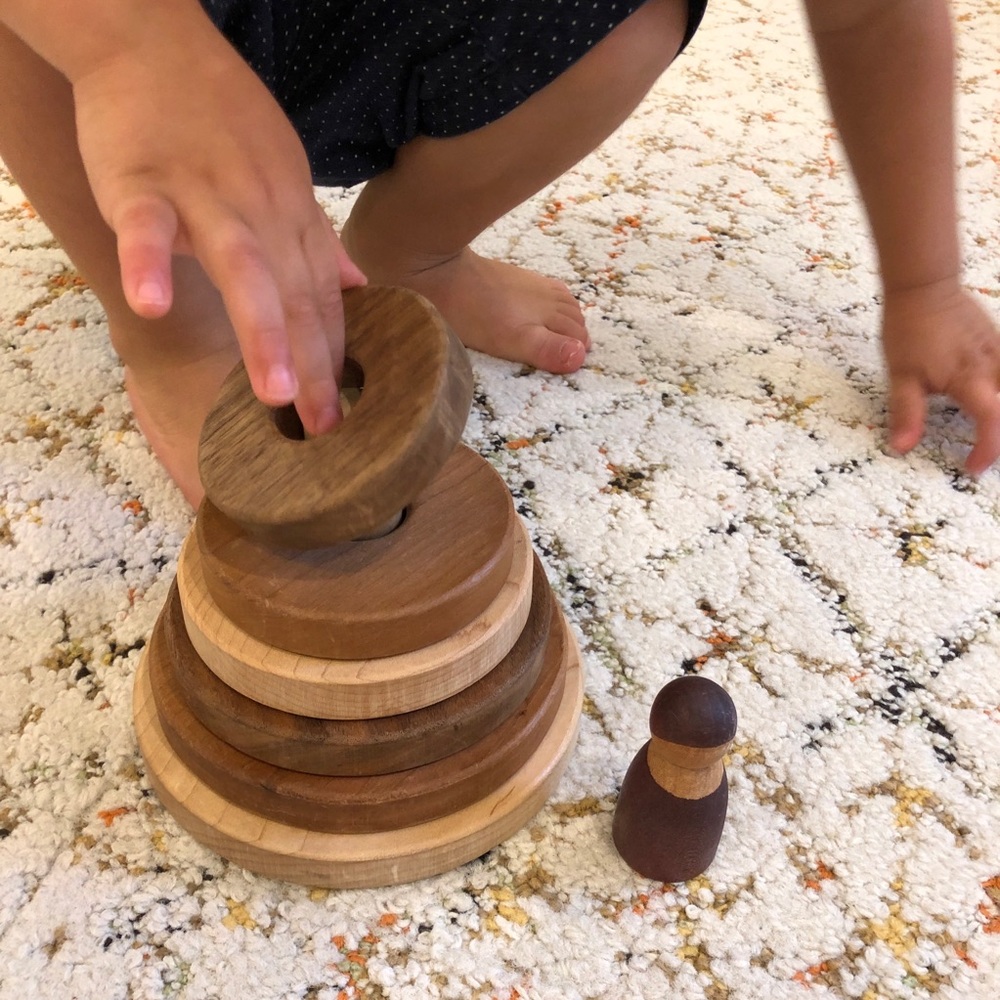 Heirloom-quality Wooden Ring Stacker (toddler toy)